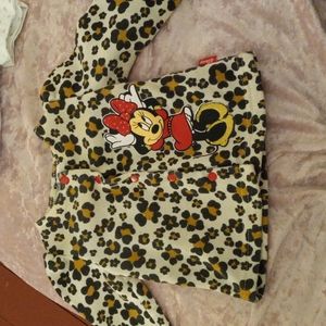 Cheeta printed Minnie mouse sweater